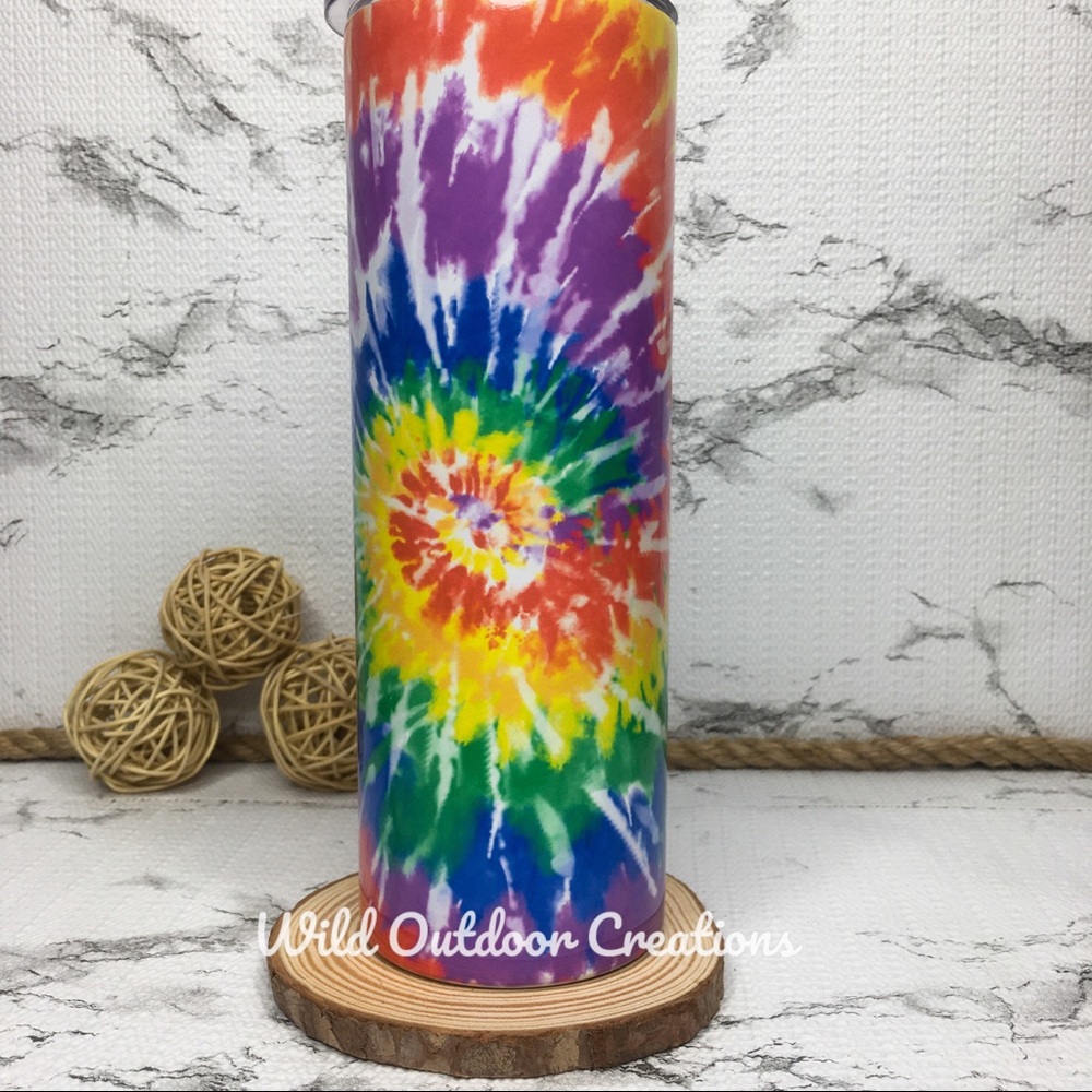 Rainbow Tie Dye 20 oz Skinny Tumbler